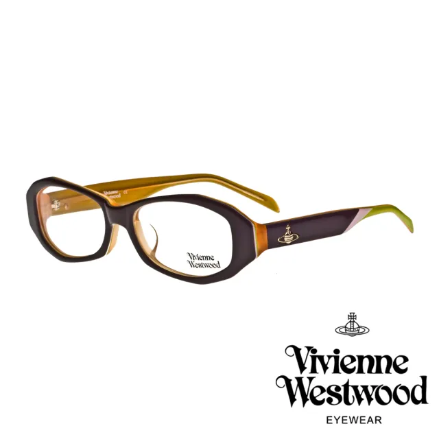Vivienne Westwood】時尚流線造型鏡框光學眼鏡(黑/橘VW208_04) - momo 
