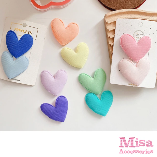 【MISA】彩色髮夾 愛心髮夾/繽紛彩色愛心造型髮夾2件組(4款任選)