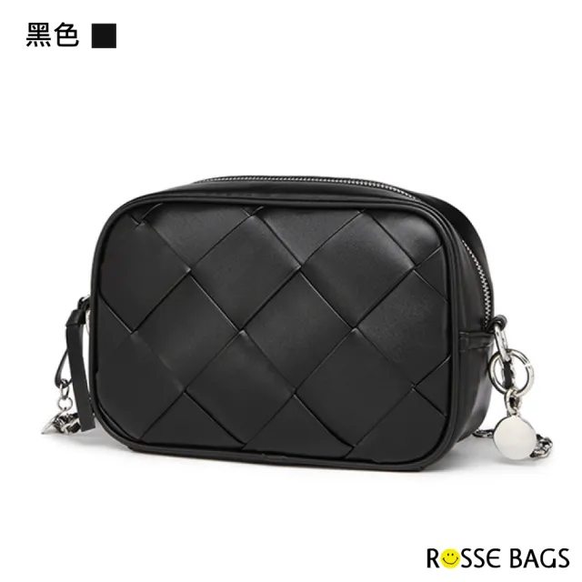 【Rosse Bags】經典時尚鍊條編織方包(現+預  黑色／粉色／棕色)