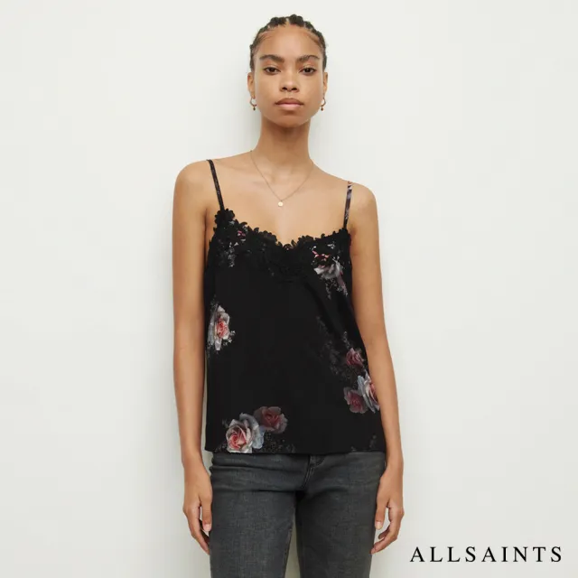 【ALLSAINTS】LEXI JULIETTE 柔滑優雅玫瑰印花蕾絲背心 WM087X(常規版型)