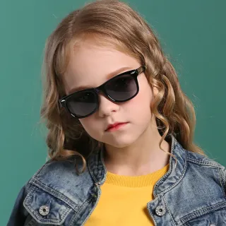 【ALEGANT】3-8歲兒童專用中性輕量彈性飛官款太陽眼鏡(多色任選/台灣品牌/時尚UV400飛行員款偏光墨鏡)