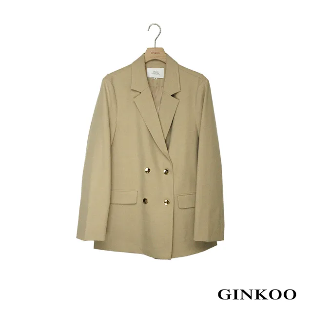 【GINKOO 俊克】寬鬆雙排釦西裝外套
