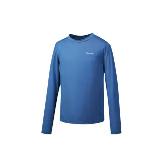 【Mountneer 山林】男銀纖長袖圓領上衣-藍色-41P51-75(t恤/男裝/上衣/休閒上衣)