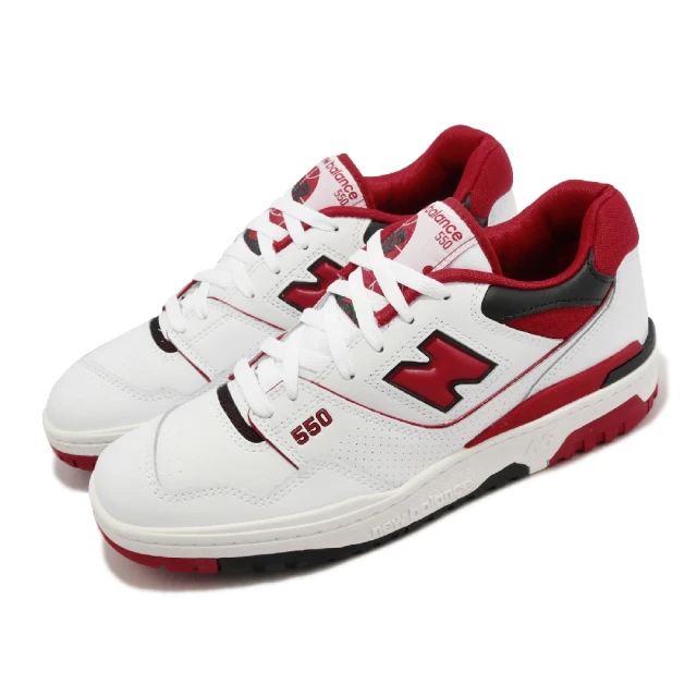 NEW BALANCE 休閒鞋 550 男鞋 女鞋 白 紅 皮革 復古 奶油底 經典 低筒 皮革 NB(BB550SE1-D)