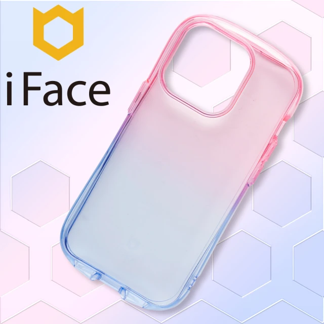【iFace】iPhone 14 Pro 6.1吋 Look in Clear Lolly 抗衝擊透色糖果保護殼 - 藍寶蜜桃色