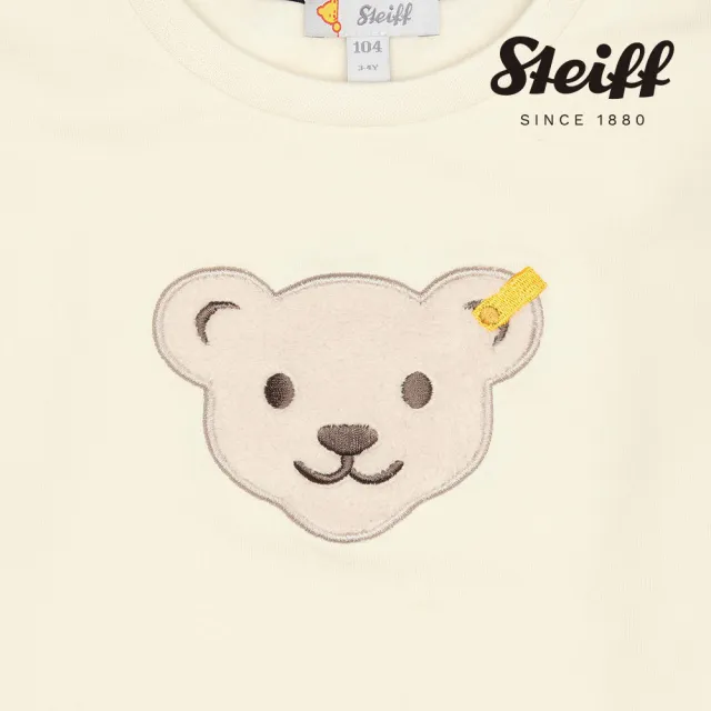 【STEIFF】熊頭童裝  荷葉下擺長袖T 內刷毛(長袖上衣  啾啾款)