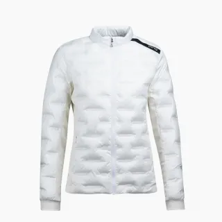 【PING】女款壓紋防風防潑水保暖充棉外套-白(蓄熱保溫/GOLF/高爾夫/RC22225-87)