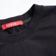 【EDWIN】男裝 人氣復刻款 仿皮牌LOGO長袖T恤(黑色)