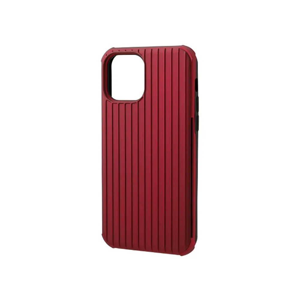 【Gramas】iPhone 12 / 12 Pro 6.1吋 Rib 軍規防摔經典手機殼(紅)
