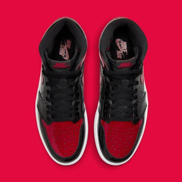 NIKE 耐吉】Air Jordan 1 Retro OG Bred Patent 特殊漆皮黑紅男款灌籃