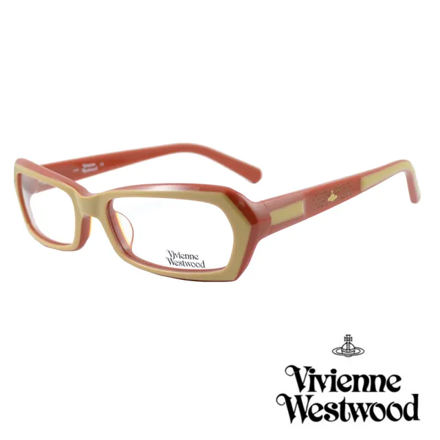 【Vivienne Westwood】光學鏡框線條鑽飾英倫風(焦糖色-VW161 02)