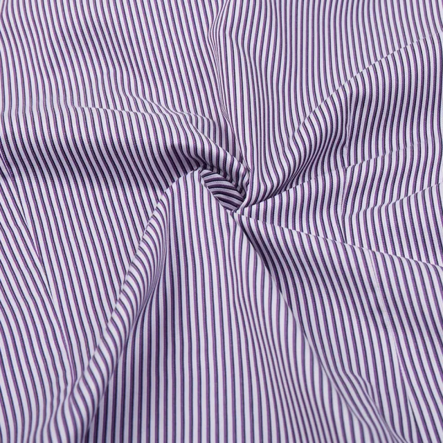 【ROBERTA諾貝達】台灣製男裝 個性化條紋 時尚精品長袖襯衫(紫)