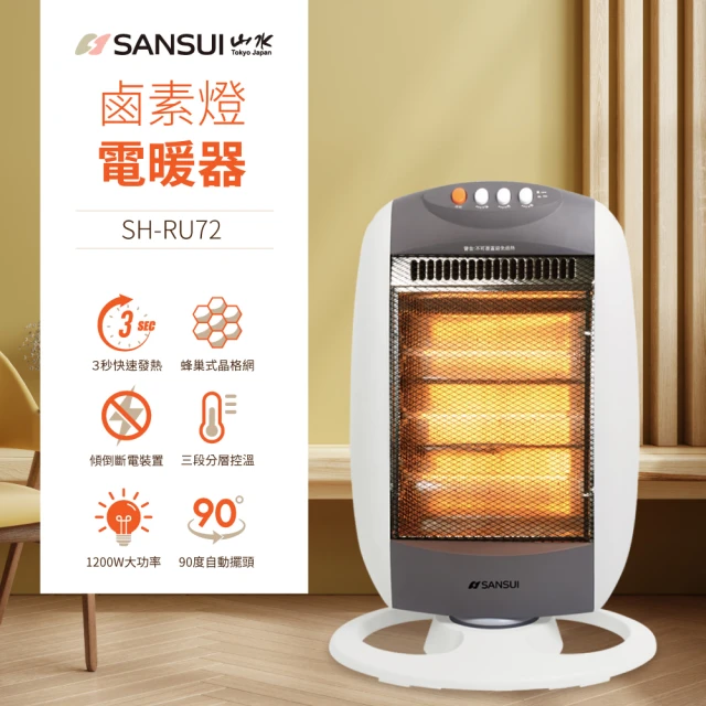 SANSUI 山水 立式鹵素燈電暖器(SH-RU72)