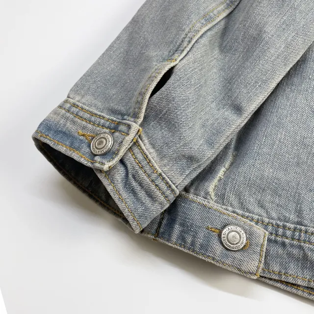 【RH】仿舊短版七分單寧牛仔外套(手工抓鬚剪裁設計L-XL)
