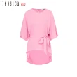 【Jessica Red】優雅浪漫前短後長荷葉袖寬鬆上衣824131（粉）