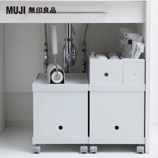 【MUJI 無印良品】聚丙烯檔案盒.標準型.寬.1/2.白灰.約15x32x12cm