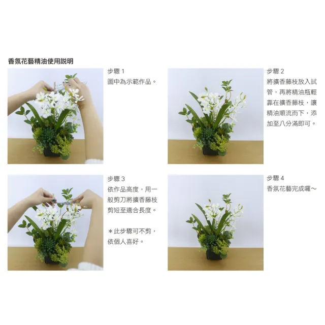 【HUGO DECO 榆果傢飾】白色小蘭花香氛花藝(擬真花/佈置/禮物/人造花/花禮)