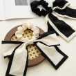 【MISS KOREA】黑白髮繩 撞色髮繩/韓國設計優雅氣質黑白撞色蝴蝶結造型髮繩 大腸圈(2色任選)