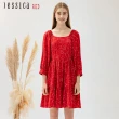 【Jessica Red】法式浪漫小碎花方領蓬蓬袖雪紡洋裝824173