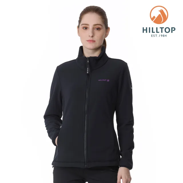 【Hilltop 山頂鳥】WINDSTOPPER刷毛外套（可銜接GORE-TEX外件） 女款 黑｜PH22XFY7ECA0