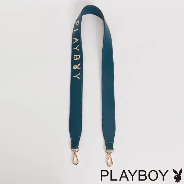 【PLAYBOY】五金字母寬版背帶 PLAYBOY背帶系列(藍色)