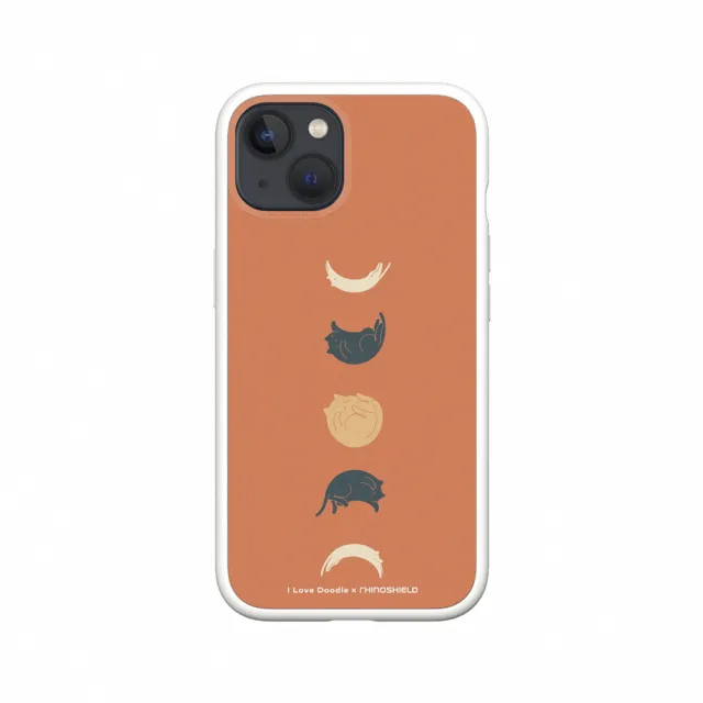 【RHINOSHIELD 犀牛盾】iPhone 12 mini/Pro/Max Mod NX手機殼/I Love Doodle-貓咪月象-橘(I Love Doodle)