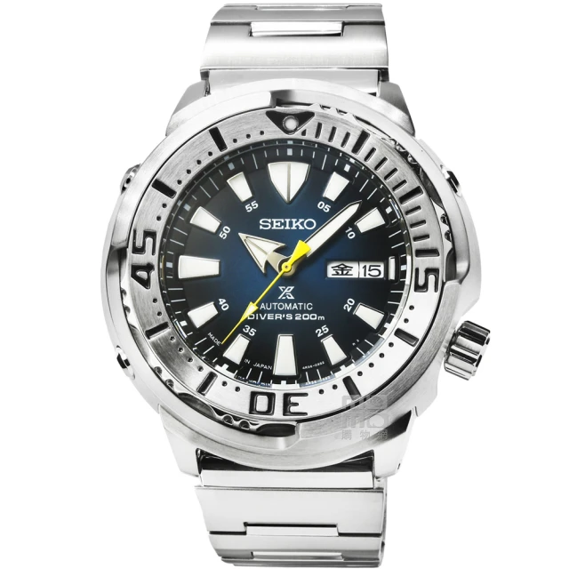 SEIKO 精工 精工PROSPEX SCUBA 鮪魚罐頭機械鋼帶腕錶-漸層深藍(SBDY055)