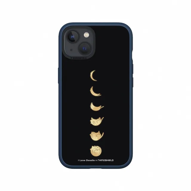 【RHINOSHIELD 犀牛盾】iPhone 12 mini/Pro/Max Mod NX手機殼/I Love Doodle-貓咪月象-黑(I Love Doodle)