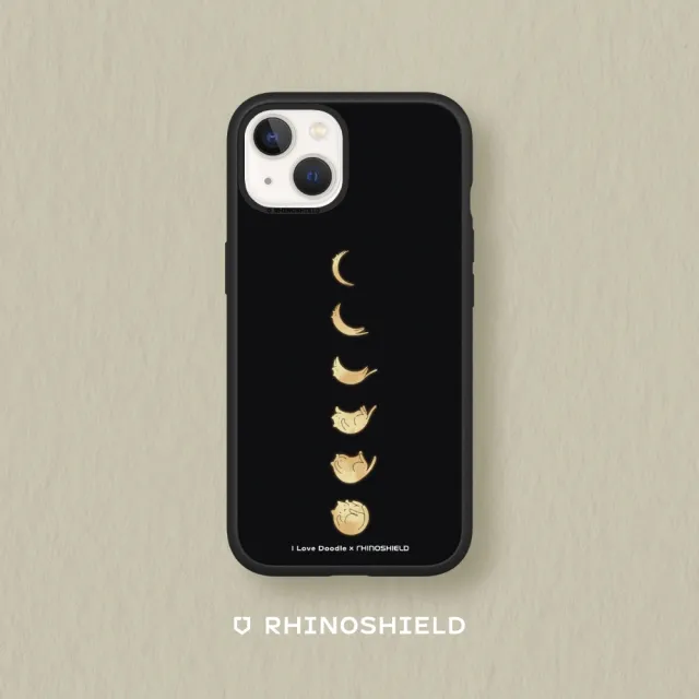 【RHINOSHIELD 犀牛盾】iPhone 12 mini/Pro/Max Mod NX手機殼/I Love Doodle-貓咪月象-黑(I Love Doodle)