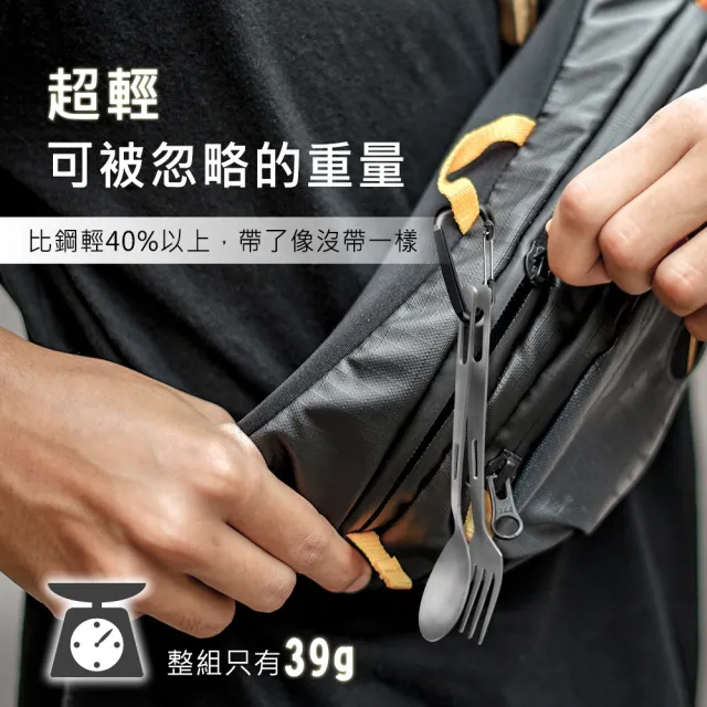 【Beroso 倍麗森】鈦合金環保露營餐具組-筷子湯匙叉子套組(SGS檢驗合格/環保餐具/露營/開學/開學必備)