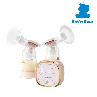 【SnowBear 小白熊】智柔 雙邊電動吸乳器(無痛按摩集乳器/獨家震吸專利/超靜音/充電式外出方便)