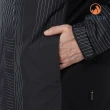 【Hilltop 山頂鳥】GORE-TEX 單件式印花防水透氣短大衣（可銜接內件） 男款 黑線條｜PH22XM07ECAZ