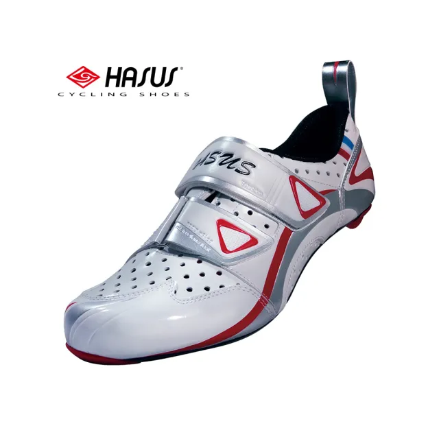 【HASUS】堃記洋行-Triathlon 三鐵自行車鞋(後套三角鐵環 首創多段式毛勾面設計HKC01WHT)
