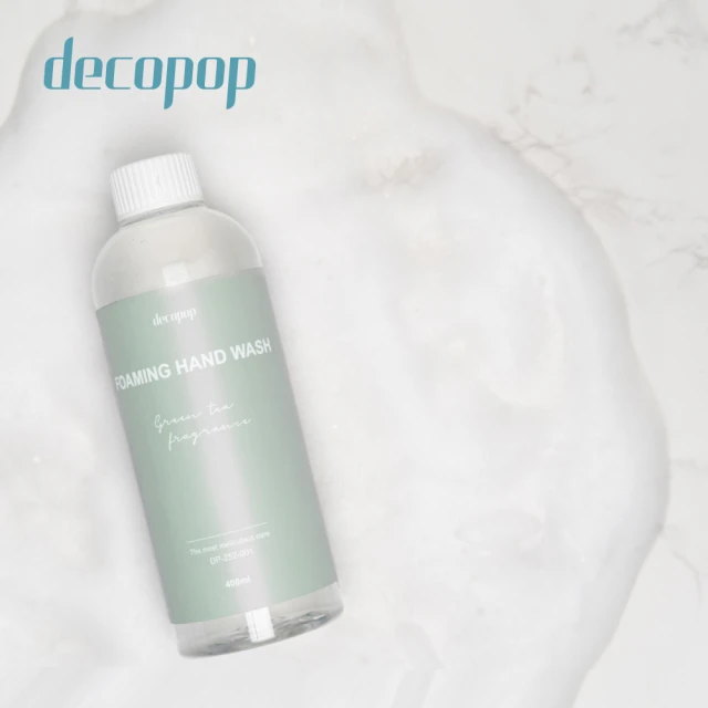 decopop 抑菌洗手慕斯補充瓶-綠茶清香 400ml(洗手液/洗手乳/給皂機專用)