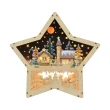 【YU Living 信歐傢居】日本進口 LED聖誕五角星 2D立體聖誕五角星 大星星(原木色)