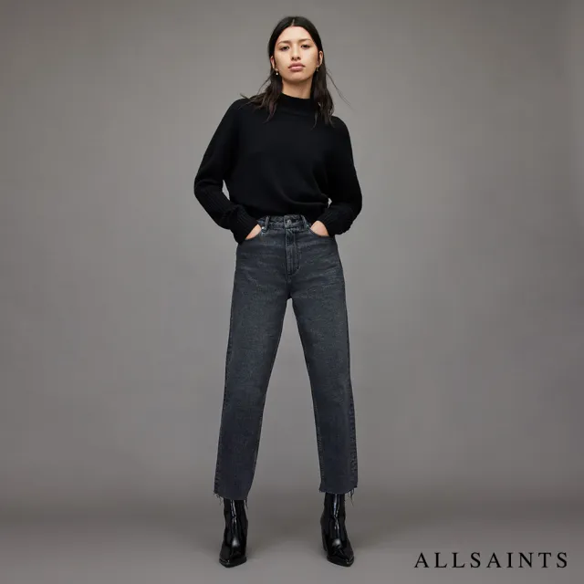 【ALLSAINTS】ORION 喀什米爾羊毛針織上衣毛衣-黑 WK081X(舒適版型)