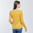 【NAUTICA】女裝 休閒簡約修身針織衫(芥黃色)