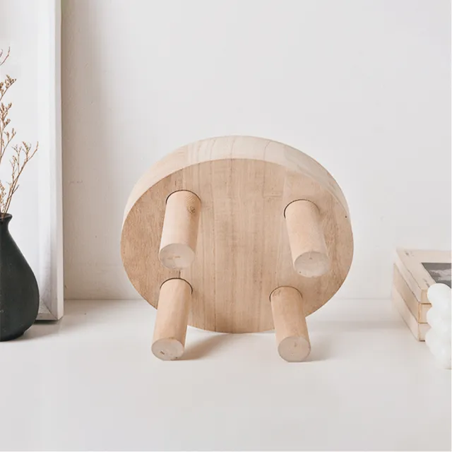 【Warm House Decor 暖和家居】北歐木質小圓凳 簡約小矮凳(小矮凳 木質小圓凳 木質凳)