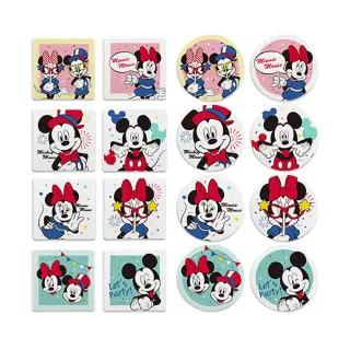 【收納王妃】Disney 迪士尼 米奇米妮派對系列 硬式珪藻土 吸水杯墊 2入/組(尺寸:10x10x0.9cm)