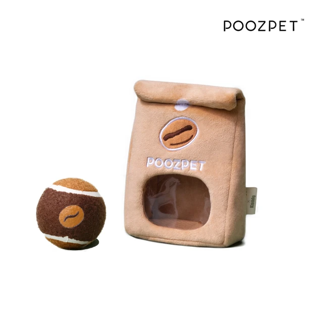 【POOZPET】狗用網球玩具 咖啡豆袋(狗玩具 網球 球玩具 發聲玩具)