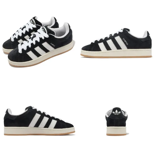 Adidas originals campus black shop suede gum sole trainers