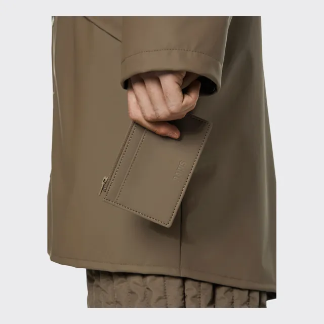【Rains】交換禮物  Zip 防水拉鍊卡夾 薄型錢包 名片夾(咖啡色)
