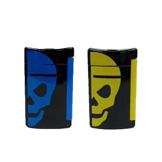 【S.T.Dupont 都彭】MINIJET系列 迷你防風打火機 黑底藍/黃骷髏頭(10063/10064)