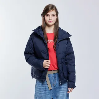 【NAUTICA】女裝 品牌LOOGO保暖連帽外套(深藍)