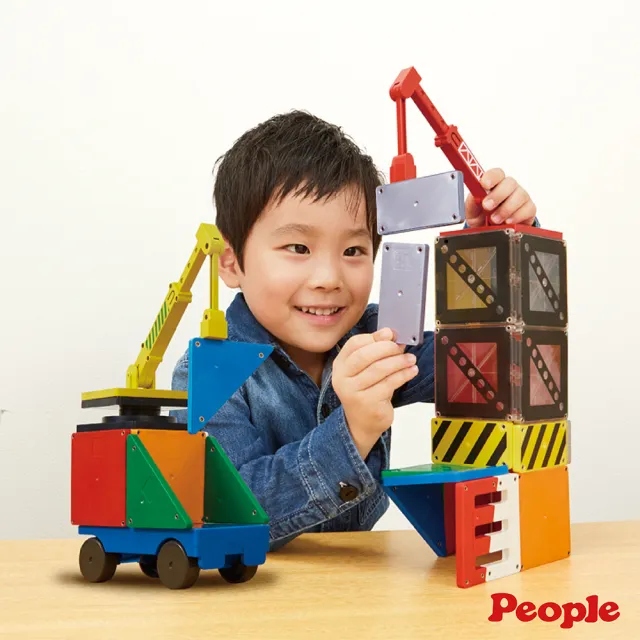 【People】益智磁性積木WORLD系列-機械吊車組(3歲-/STEAM)