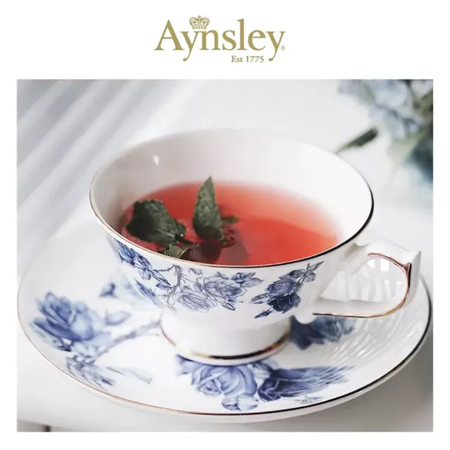 【英國Aynsley】藍玫瑰系列 骨瓷杯盤組 奧本/雅典 喬遷禮 入厝禮 母親節