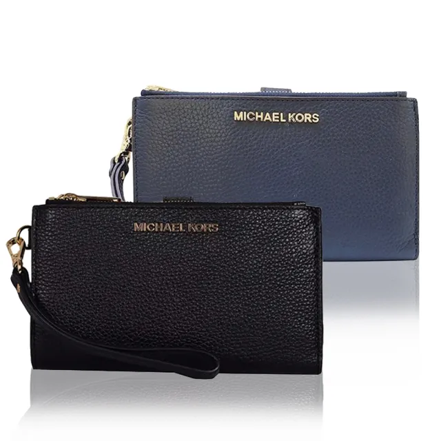 【Michael Kors】荔枝皮革雙折長夾