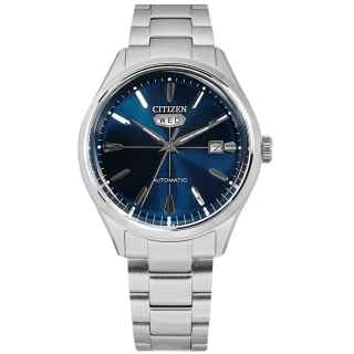 【CITIZEN 星辰】經典復刻 C7 機械錶 自動上鍊 星期日期 不鏽鋼手錶 藍色 40mm(NH8391-51L)