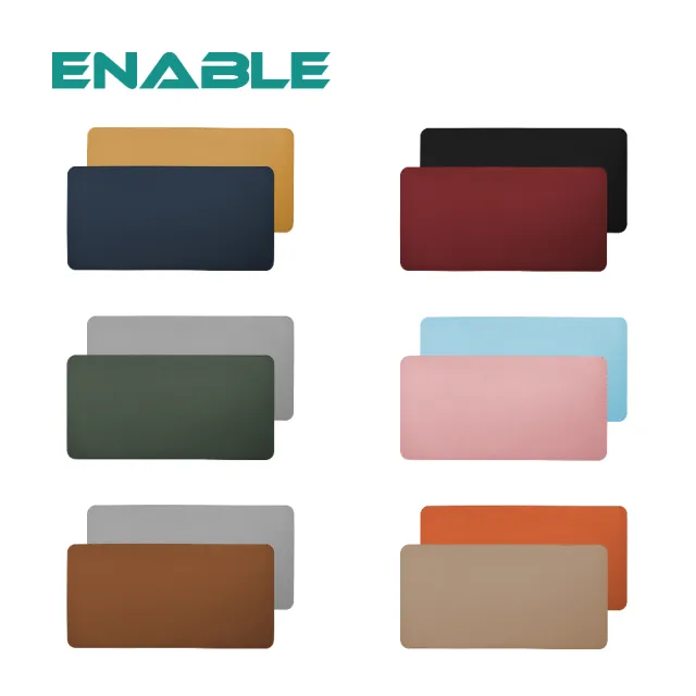 【ENABLE】雙色皮革 大尺寸 辦公桌墊/滑鼠墊/餐墊(60x120cm/防水 抗油 耐髒汙/雙面皆可使用)