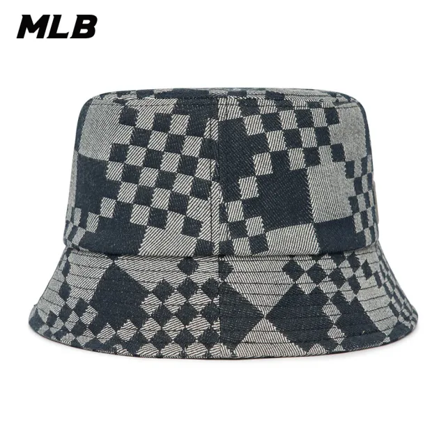 【MLB】牛仔丹寧漁夫帽 Checkerboard系列 波士頓紅襪隊(3AHTCC12N-43BKS)